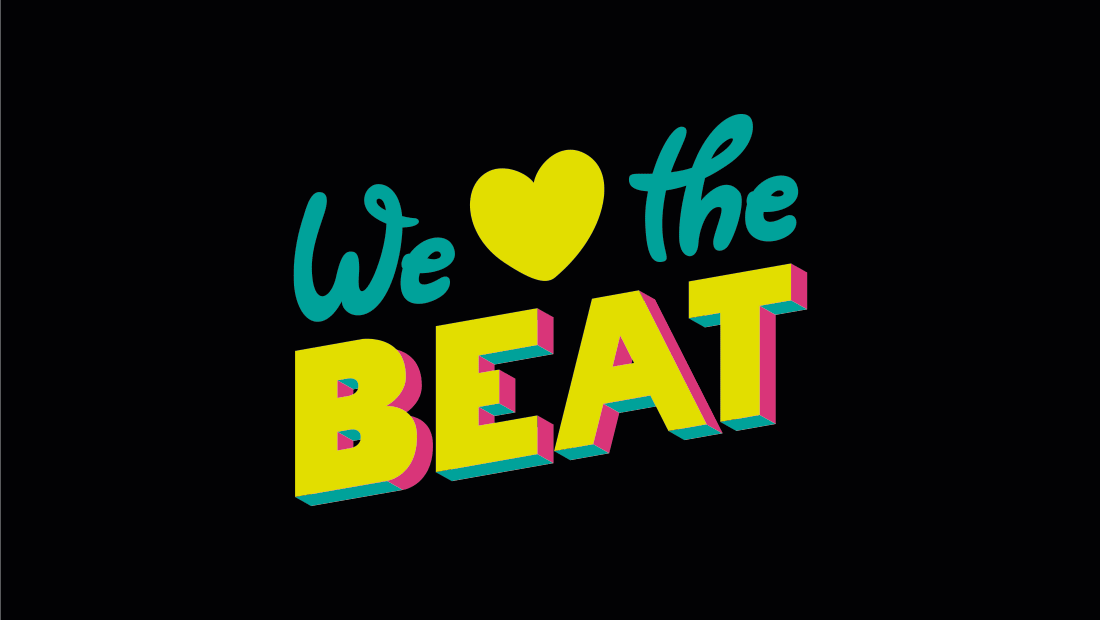 alle Farbvarianten des Logos "We love the Beat"