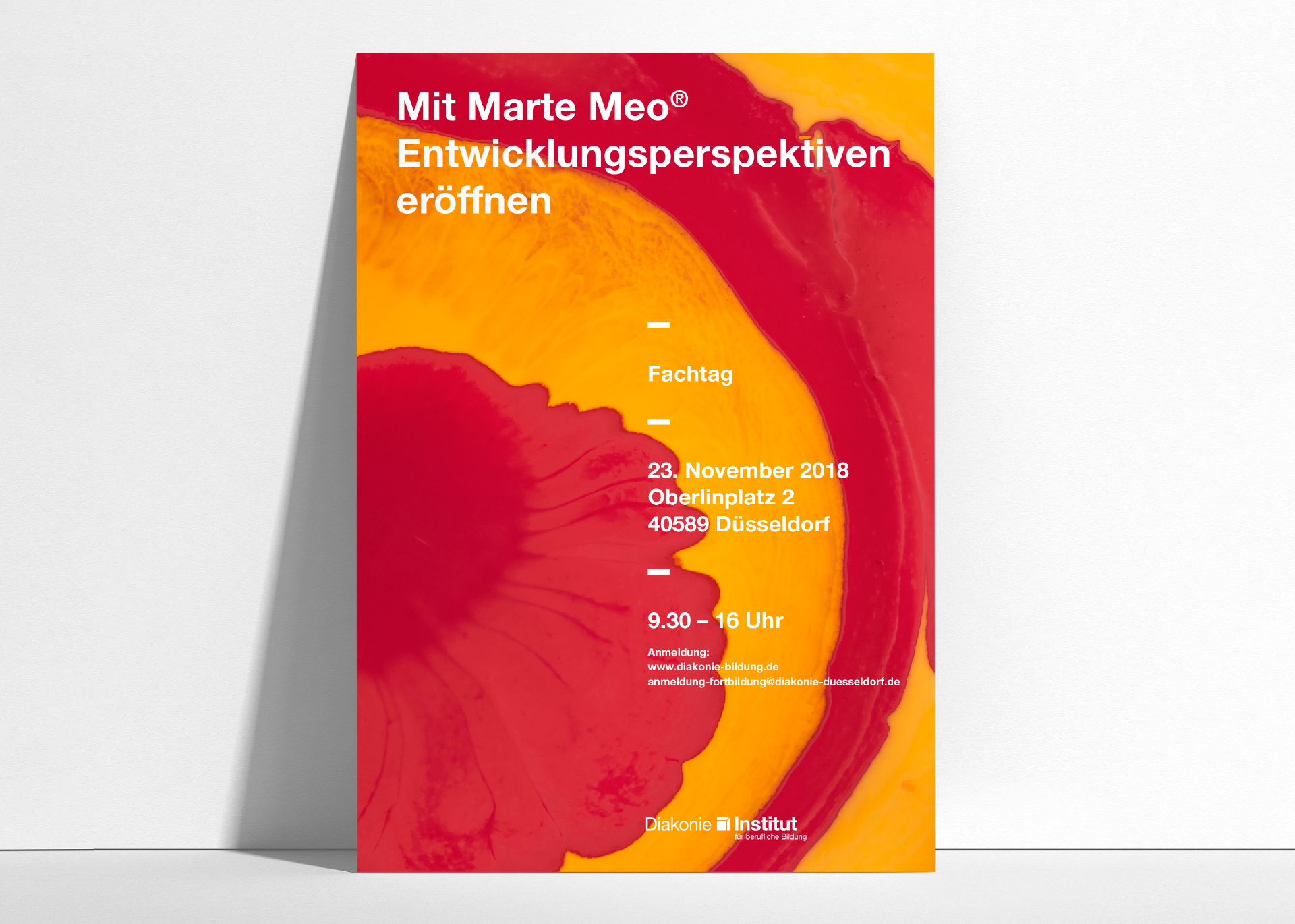 Plakat für Fachtag der Diakonie Düsseldorf zum Thema Marte Meo