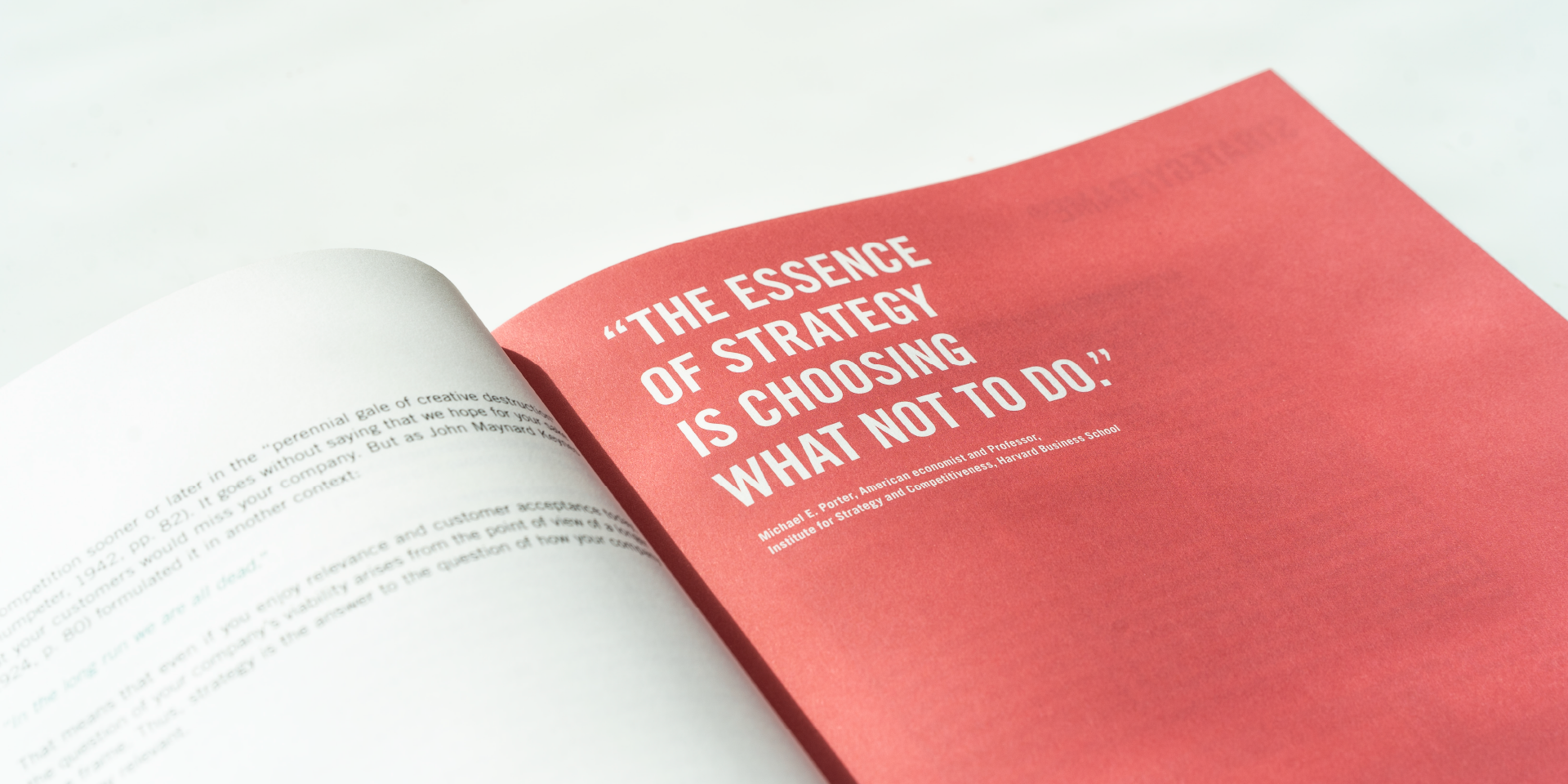 Innenseiten des Buches „Hope is not a strategy“ mit Zitat