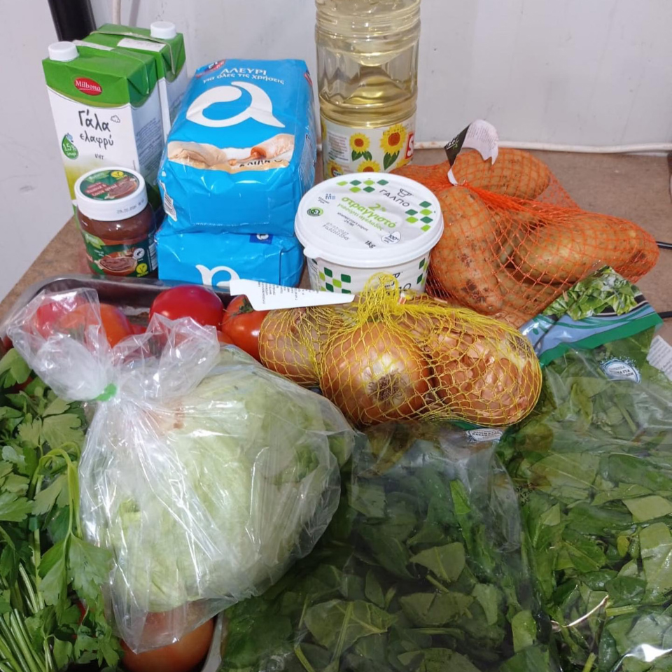 Foto eines Einkaufs mit frischen Lebensmitteln