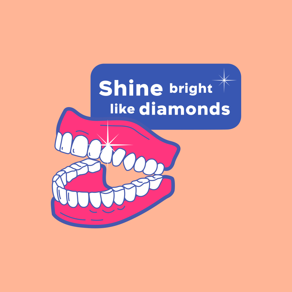 Sticker-Motiv der ZFA-Kampagne mit dem Slogan ‚Shine bright like diamonds‘.